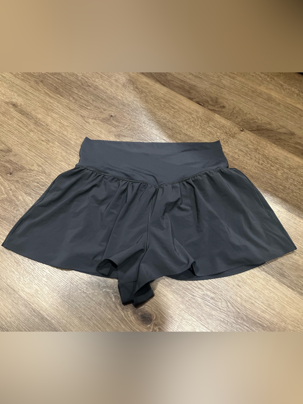 Aerie Offline Dark Grey Athletic crossover shorts